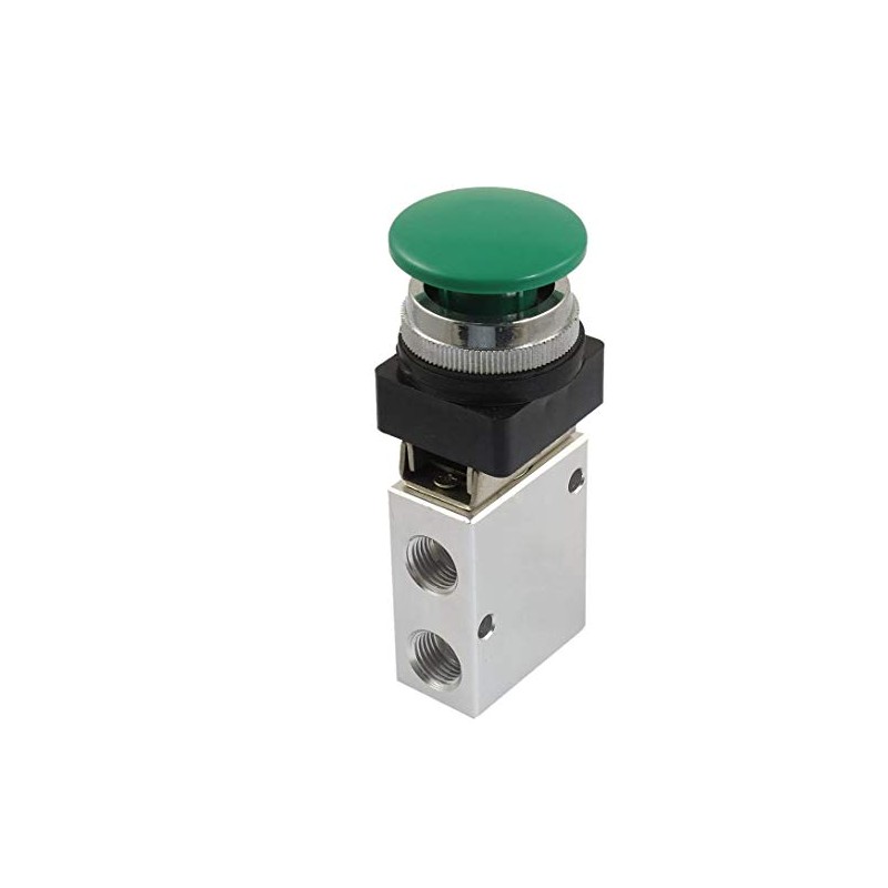 JDYYICZ 1/4" NPT Green Momentary Push Button 3 Way 2