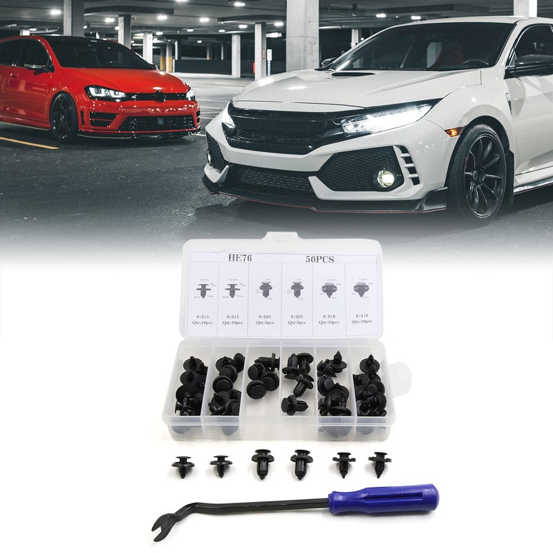 sourcingmap 50pcs Trim Panel Retainer Clips 3 Sizes 7mm 8mm