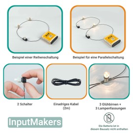 InputMakers - Basic Educational Electric Kit - Electronic Circuit Set, Electric Building Kit, Electronic Kit Children, Experiment Box for Children Science, DIY STEM. Physics Experiments