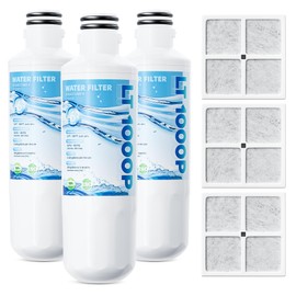 PANDEELS ADQ747935 LT1000P Replacement for LG LT1000P/PC/PCS Water Filter, LFXS26973S, LMXS28626S, LMWS27626S, LFXS28596S, ADQ74793501 and LT120F Air Filter, 3 Combo