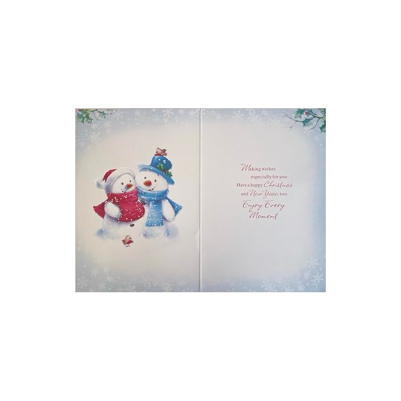 To Both of You Christmas Card - Snowman Couple with