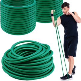 Wesnoy 1 Roll Resistance Tubes Latex Elastic Tubing 50ft Exercise Bands Exercise Tubing for Physical Therapy, Lower Pilates, at Home Workouts, Rehab Core Exercise(Green, Intermediate Level 1)