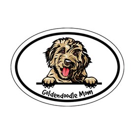 WickedGoodz Oval Goldendoodle Mom Decal - Dog Breed Bumper Sticker - for Laptops Tumblers Windows Cars Trucks Walls
