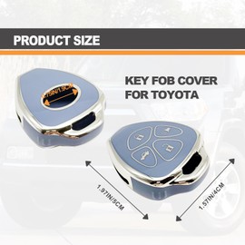 Key Fob Cover Case - Compatible with Toyota 4-Buttons Corolla 2009-2010 Venza 2009-2016 Camry 2007-2011, TPU Key Fob Cover (Blue)