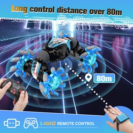 RC Stunt Car for Kids, RC Car Toy, Remote Control Stunt Gesture RC Car with Music, Double Sided 360 DegreeSpins and Flips Gesture Sensing Rc Stunt Car, for 8-15 Years Boy Girl, Birthday
