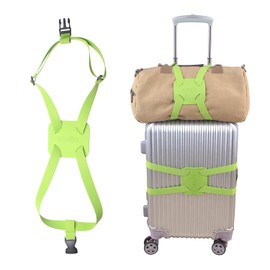 Adjustable Luggage Straps for Suitcases Add a Bag High Elastic Travel Bag Bungees Connecting Carry On Bag TSA Approved (Green Luggage strap-1PCS)