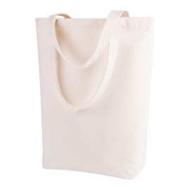 Lily Queen Natural Canvas Tote Bags DIY for Crafting and Decorating Reusable Grocery Washable Bag Shopping Bag 15H x 13W x 4D Inch (Natural)