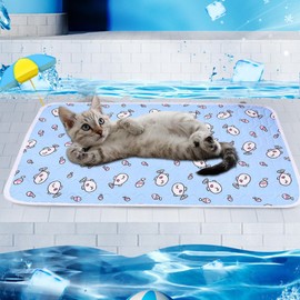 KASESSS Latex CAt Cooling Mat, 50x40cm Pet COoling MAt, PEt COOling Mat for Cats Dogs, Cool Mat for Cats Breathable, Cat Cool Mat, Cat Cooling Pad for Small Medium Pet, Keep Pet Cool in Summer