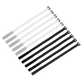 MECCANIXITY 10 Pcs Reusable Battery Tie Down Straps, 0.8" x 16" Nylon Multipurpose Battery Hold Down Adjustable Cinch Strap Hook Loop Fastening Tie for FPV RC Drone Boat Car, Black/White