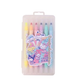 ZWYAN Cute Erasable Highlighters, Dual Tip 6 Colors Kawaii Anime Cartoon Erasable Highlighter Pen Assorted Colors,Smooth Writing No Bleeding Highlighters for Bible Journal Planner