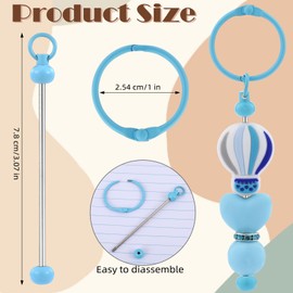 WEWAYSMILE Set of 10 Blank Beads Key Chain Bars Beadable Keychain Bars Beaded Keychains for DIY Jewellery Key Chain Accessories (Mixed Colour 1)