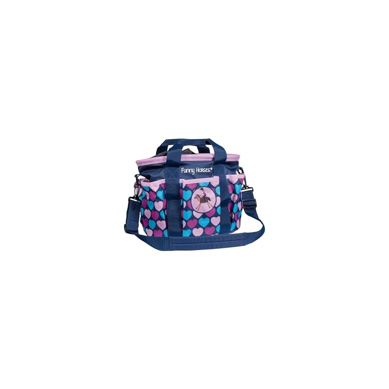 HKM Unisex Funny Horses Hearts Grooming Bag, Dark Blue, darkblue