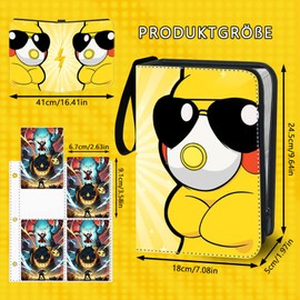 Scrapbook for Cards, 440 Trading Cards Capacity, 4 Pocket Books, Waterproof PU Leather, Portable with Handle, Ideal as a Gift for Children, Collectors