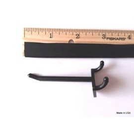 ProCraft Brand (10 Pack) 2 Inch Black Plastic Peg Hooks for 1/8" to 1/4" Pegboard (Made in USA)