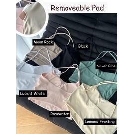 Danysu Sculpt Workout Tank Tops Women Longline Sports Bras Workout Tops for Women Light Support Strappy Padded Yoga Top Scoop Neck Lucent White S