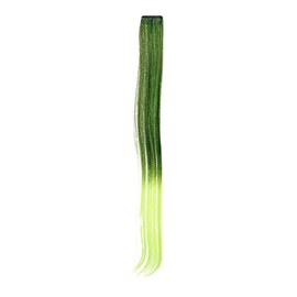 WIG ME UP - YZF-P1S18P-1/TF2106 1 clip-in extension strand hair extension, straight, 45 cm, ombre two-tone green, jet black, neon green mix