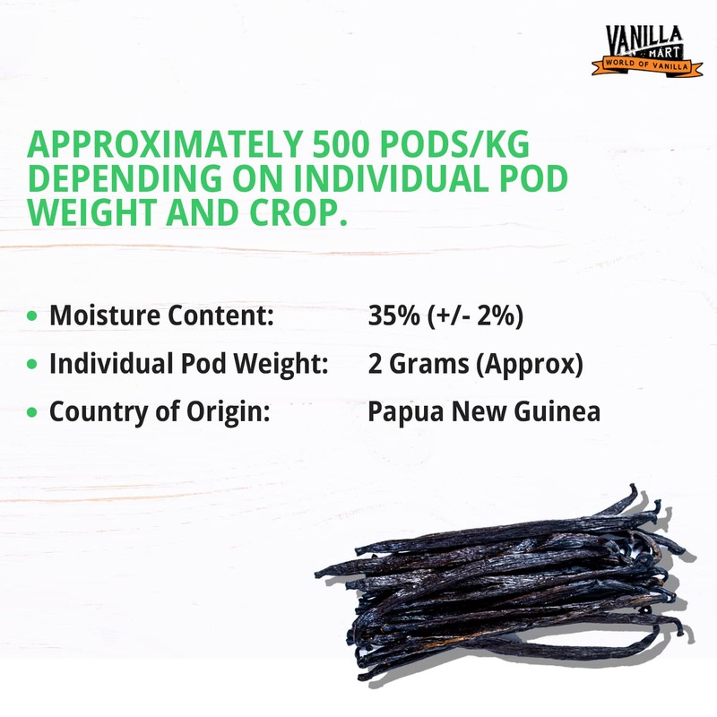 Vanilla Mart Vanilla Pods from Papua New Guinea (PNG) Grade