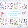 12 Sheets Butterfly Glitter Tattoos for Kids, Butterfly Temporary Tattoos,