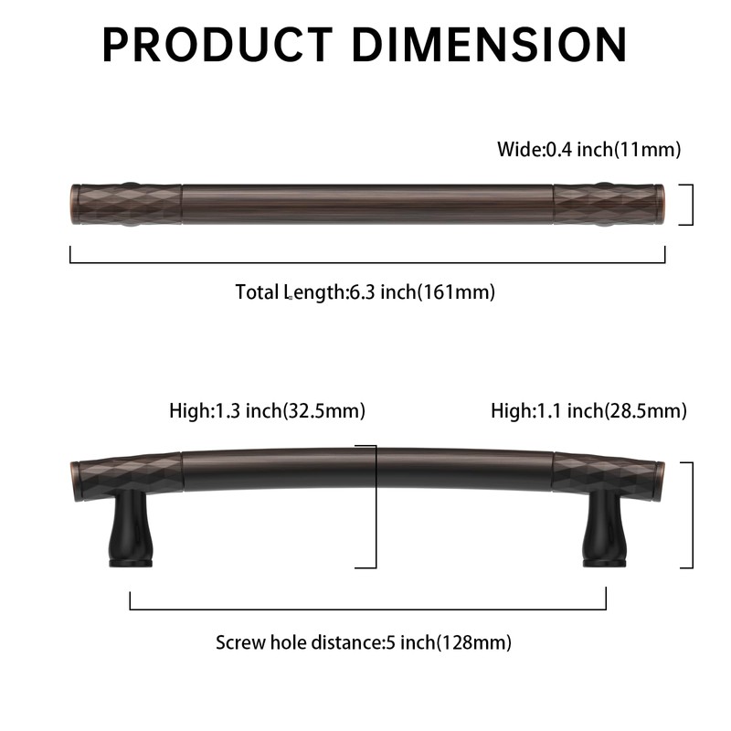 kakapola 10 Pack 5 Inch(128mm) Oil Rubbed Bronze Kitchen Cabinet