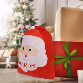 2 pcs Christmas Santa Gift Sack Red Large Bag Oversize Santa Bag Red Velvet Drawstring Bag Treat Bag Santa Claus Candies Goodie Bag for Xmas Party Favor Supplies Holiday Gift Wrapping, 27.5 x 19.7