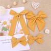 Set of 4 Cotton Linen Bow Hair Clips for Little