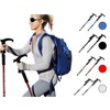 Duralumin lightweight T-shaped hiking stick 2P + pouch set Blue