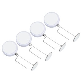 PATIKIL 1.5m / 4.9Ft Retractable Remote Control Tether, 4 Pcs Security Remote Cable Lock Adjustable Cable Leash Length for TV Remote Control Gaming Controller, White (Iron Cap)