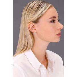 14k White Gold Polished Round Hoop Earrings, 13mm (0.5 inch Diameter)…