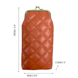 sioglam Soft Eye Glass Case Classic Sunglass Eyeglass Case Eyeglasses Purse Kiss Lock Glasses Sunglasses Cases For Women Girls Gifts (Orange)