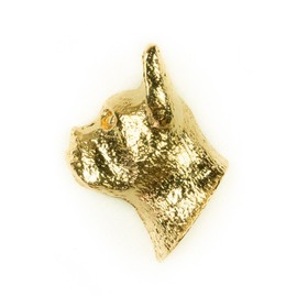 Boston Terrier Made in England 22ct Gold Plate Art Dog Pin Badge Collection