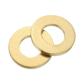 sourcing map M12 Flat Washer, 8 Pcs Brass Ring Flat Washers 24mm OD 2.5mm Thick Metal Sealing Gasket Ring for Screws Bolts Nuts