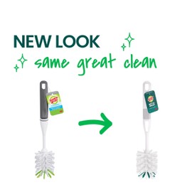 Scotch-Brite Glass and Water Bottle Brush, Long-Lasting, Safe on Glassware, Shaker Bottles, Food Processors, & More, Non-slip handle, Durable, Reusable, Clean in Top Rack of Your Dishwasher