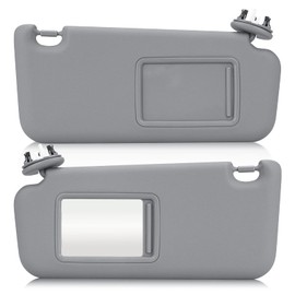 Left & Right Driver Passenger Side Sun Visor for Toyota RAV4 2006 2007 2008 2009 2010 2011 2012 2013, Replace for 74320-42501-B2, 74310-42452-B2, Grey Left & Right side Sun Visor with Light