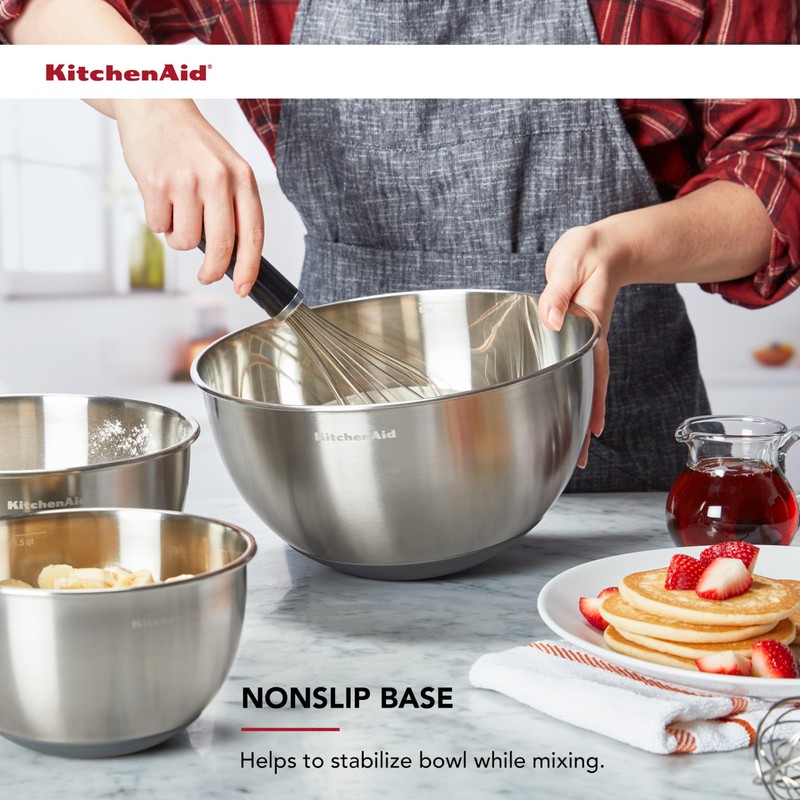 KitchenAid Stainless Steel Mixing Bowls, Set of 3
