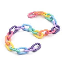 Airssory 5 Strands Handmade Acrylic Colorful Cable Linking Rings Chains Oval Quick Link Connector Chain for DIY Jewellery Making Craft 39.37 inch(1m)