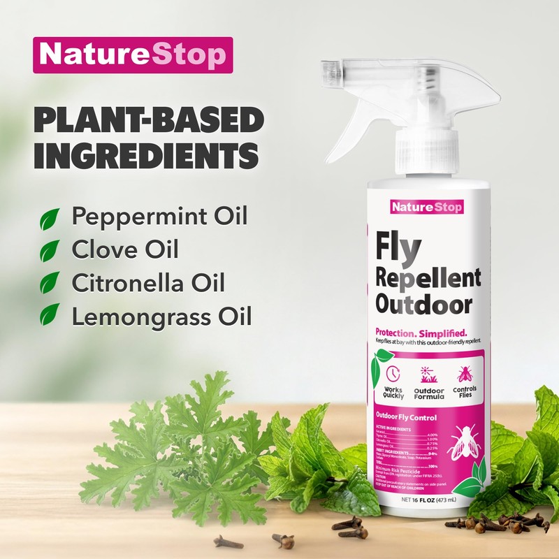 NatureStop Fly Repellent Spray – Helps Deter Flies from Outdoor