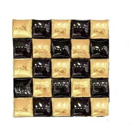 Aahanic 25PCS Black and Gold Square Foil Balloons Wall Backdrop