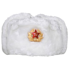 MFH Russian Winter Cap White with Badge size M
