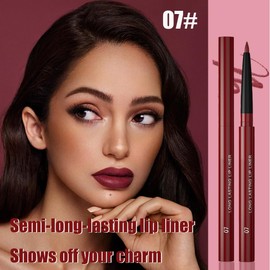 QIDSTERS Gel Lip Liner Pencil for Women, Cherry Red Matte Long Lasting Lip Liner Lipstick 24 Hour, High Pigmented Lips Makeup Retractable Liners Waterproof Smudge Proof, Vegan & Cruelty-Free 07