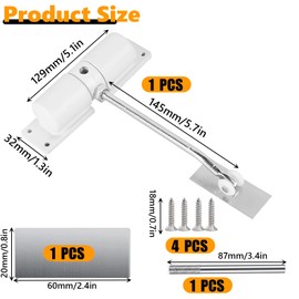 Truem Rod Door Closer, Spring Closer, Automatic Door Closer, Adjustable Aluminium Alloy Door Self-Closing, Automatic Door Closer, for Home, Office, Bedroom