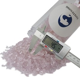 LUSTERING High Luster Crushed Glass Glitter, Broken Glass,Gems for Fire Pit, Crafts DIY Epoxy Resin Art, Geode Painting,Vase Filler,Aquarium Garden Decoration, 3-6mm, 454g (Pink)