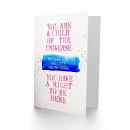 Wee Blue Coo Quote Desiderata Snippet Right To Be Here Child Sealed Greeting Card Plus Envelope Blank inside