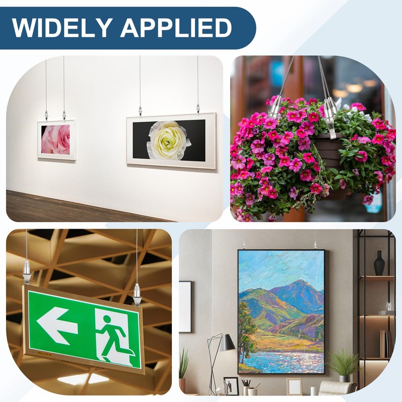 sourcing map 5Pcs Adjustable Picture Hanging Wire Kit 2m x
