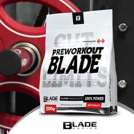 BLADE series Preworkout Blade Booster - vor Trainingsbeginn Nahrungsergänzungsmittel Trainingsvorbereitung für Kraft- und Ausdauersportler - Instant Getränk 500 g Orangengeschmack