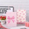 JarThenaAMCS 24Pcs Pink Bow Paper Bags Cute Bow Knot Treat