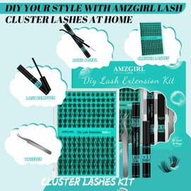 Lash Extension Kit,168Pcs DIY Eyelash Clusters with Bond and Seal Glue Waterproof,Eyelashes Remover for Cluster Extensions for Beginner,Lashes Applicator Tool(Medusa,D-Mix8-16mm Kit)
