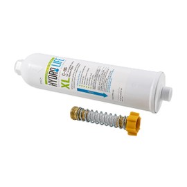 Hydro Life Camco 52702 Hydroponics C-85 XL Inline Hose Filter with Flexible Hose Protector - Promotes Healthy Plant Growth - Reduces Chlorine and Other Contaminants, White