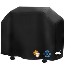 SIBOTER BBQ Cover, Barbecue Cover Waterproof 210D Oxford Fabric with Drawstring, Waterproof & Dust-Proof & UV Protection with Storage Bag, BBQ Cover Large, 145×61×117cm