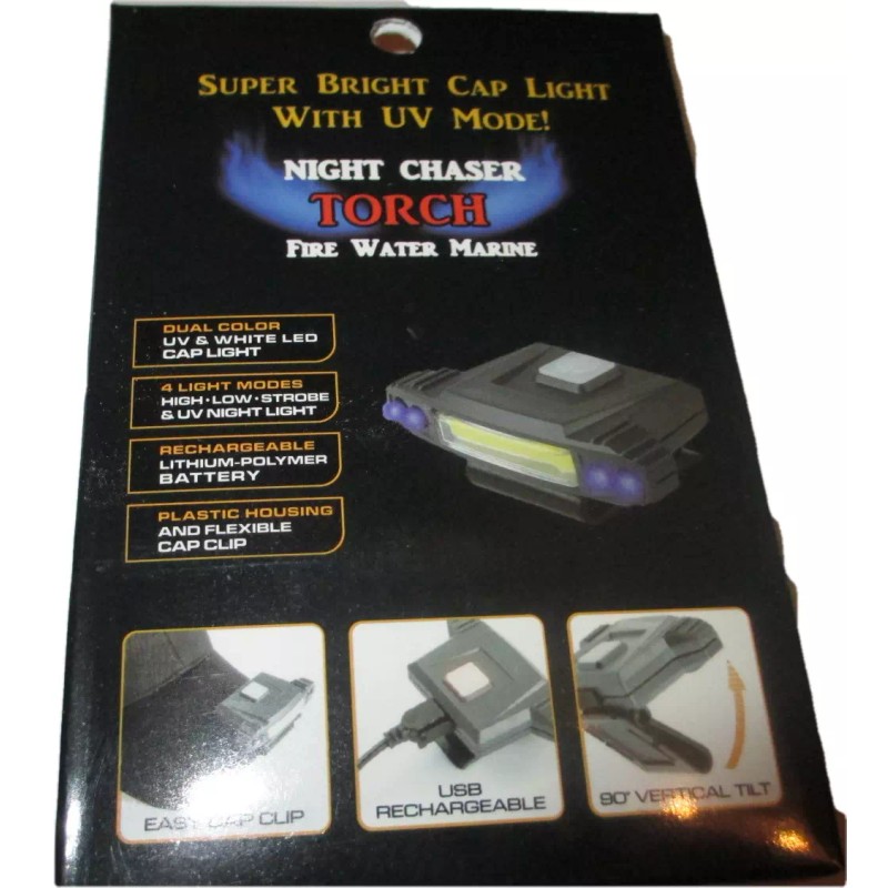 FIRE WATER MARINE COB LED CAP LIGHT WITH UV BLACK