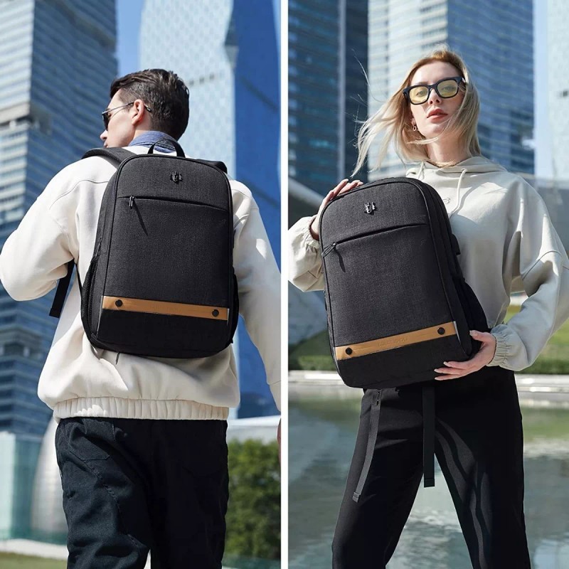 HC Life Mochila Casual Antirrobo Cómoda Urbana Carga Usb Lap